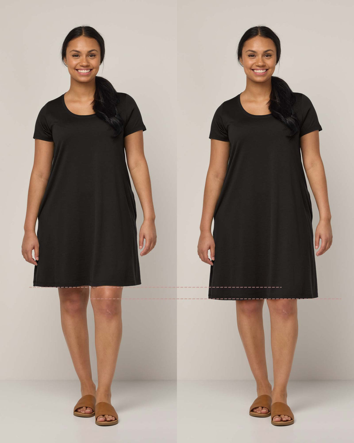 model-spec:Long (right) adds 3" to body length